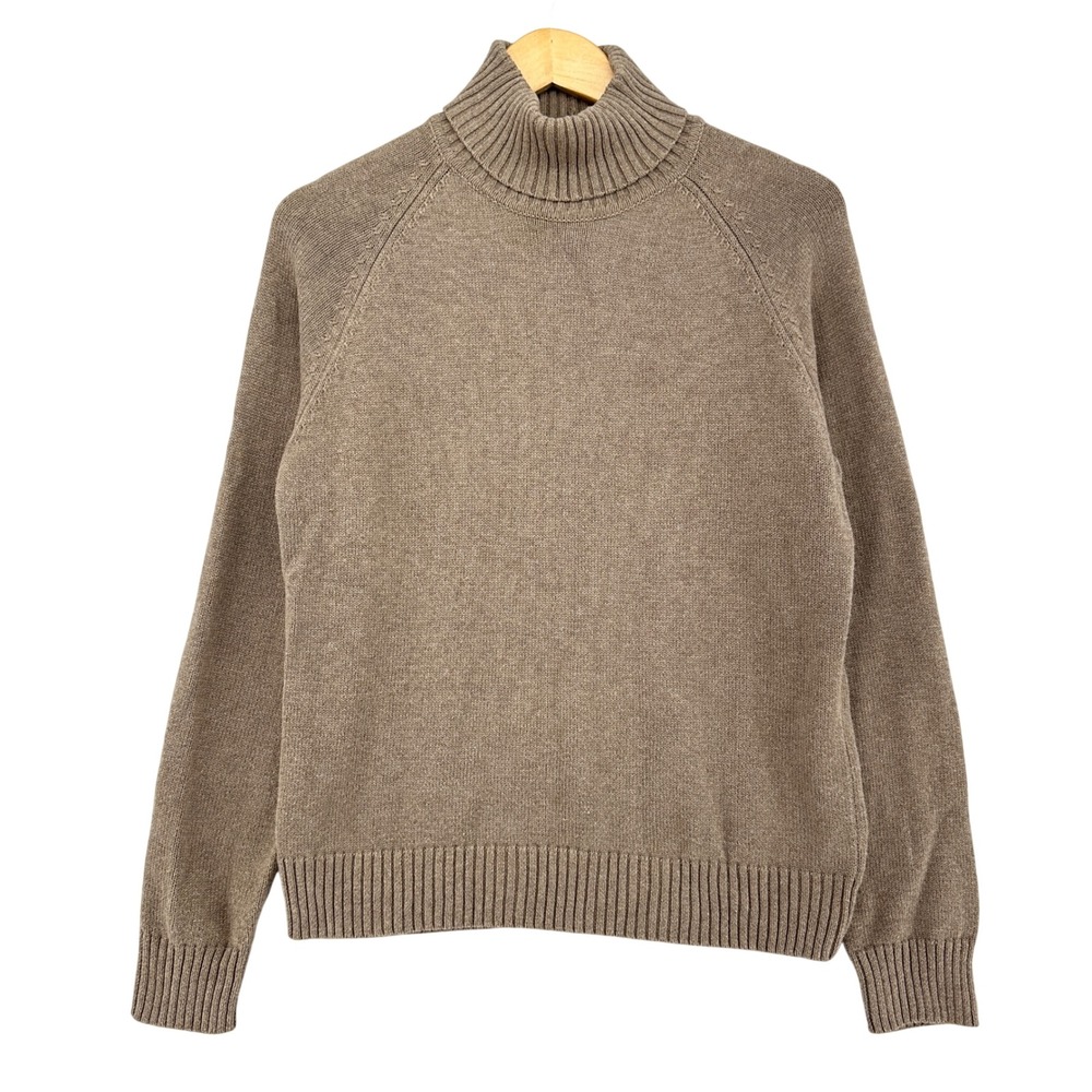 VTG Jeanne Pierre Turtleneck Raglan Knit Long Sleeve Brown Sweater Womens L 90s